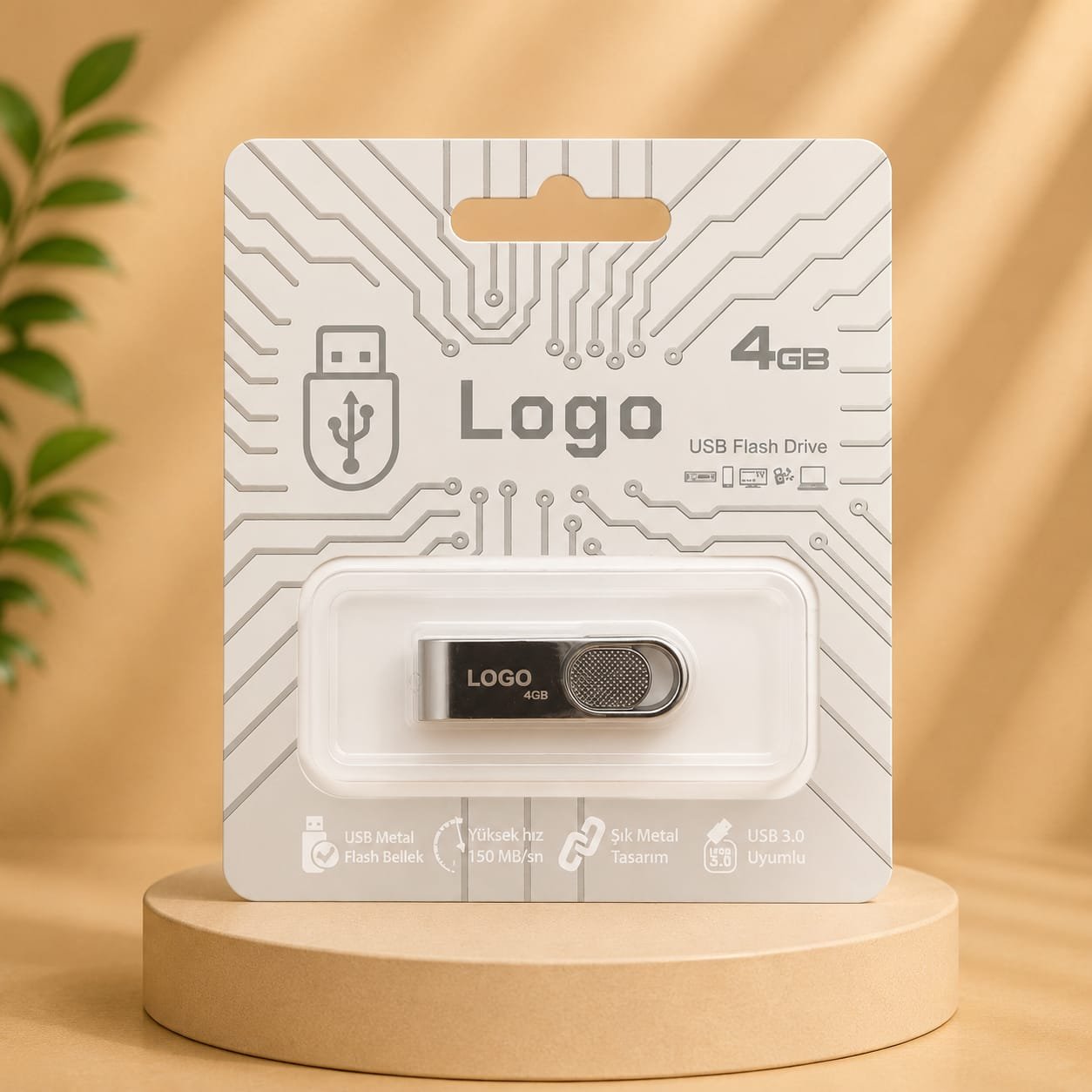 فلاشة معدن 4GB logo