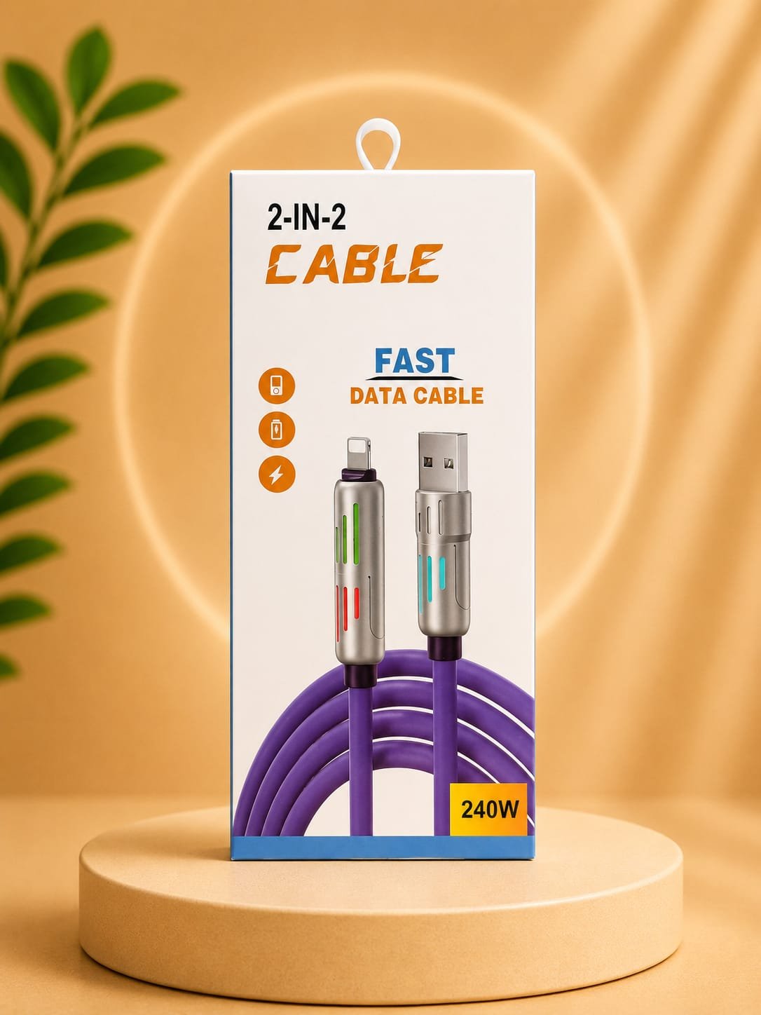 كابل 2in2 ايفون و type_c